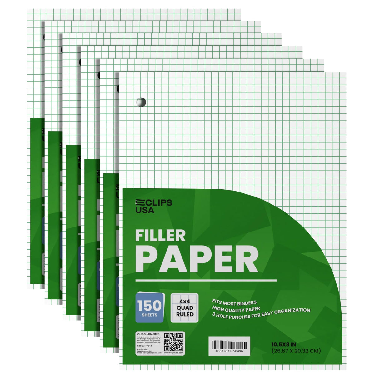Graph Paper, Loose Leaf Graph Paper, 4 X 4 An Inch Quad Ruled Graph Paper, 10.5    X 8    Graphing Paper, 56 Gsm, 150 Per Pack,