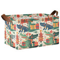 HXshaoye Merry Christmas Lovely Alligator Fabric Storage Baskets Foldable Storage Boxes with Handles Organizing Shelves, Closet,