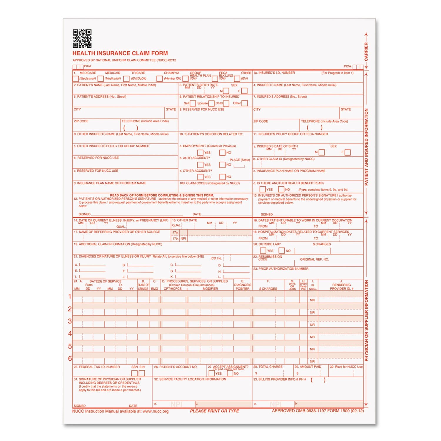 Top50135Rv - Tops Cms-1500 Health Insurance Forms