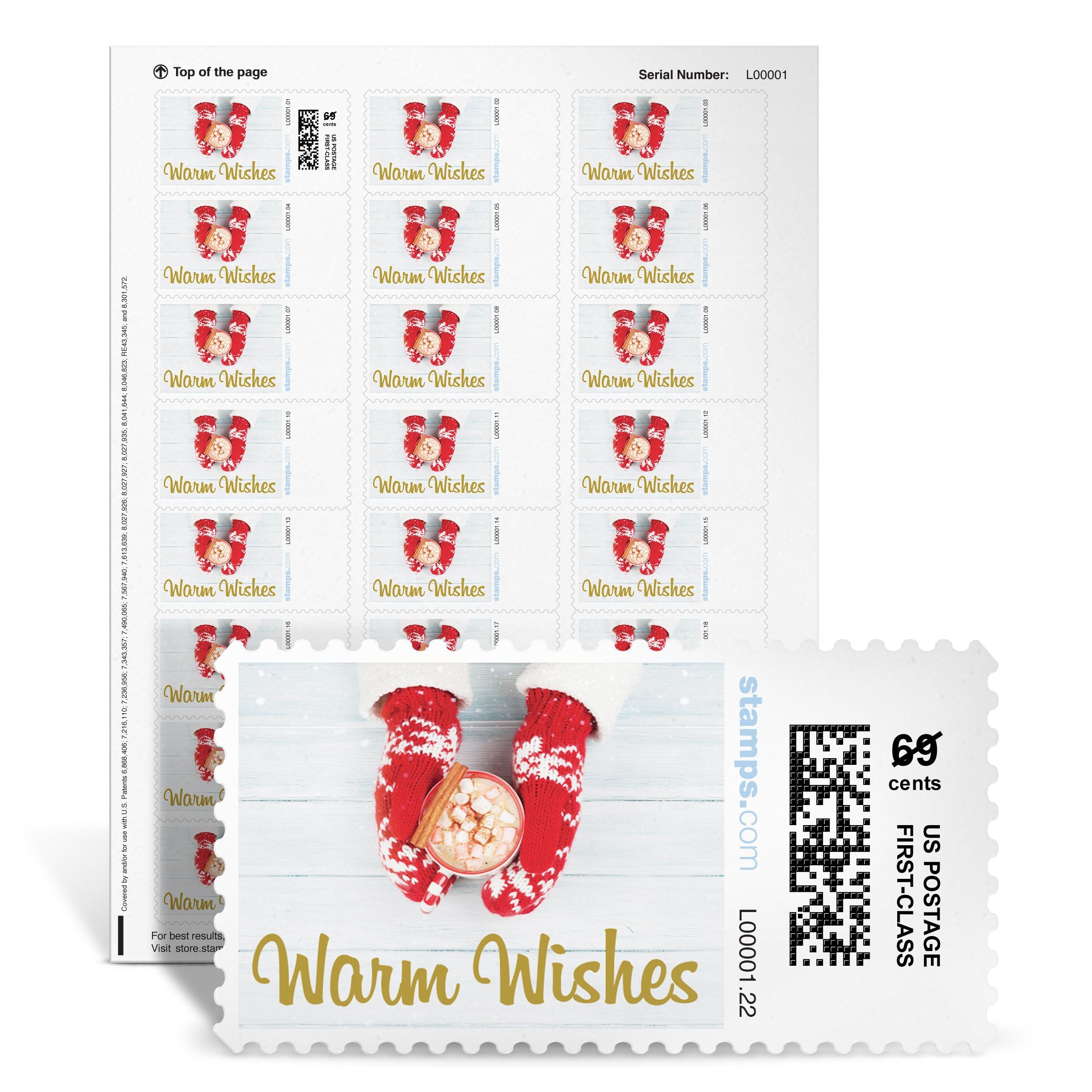 Netstamps Blank Mailing Labels - Warm Wishes | 120 Long-Lasting Labels On 5 Sheets | Perfect For Small Business, Home Office, &