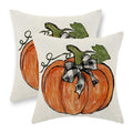 Gohdiwh Fall Pillow Covers 16X16 Set Of 2 Orange Pumpkin Leaves Fall Decor Pillowcase Autumn Harvest Thanksgiving Decorative Out