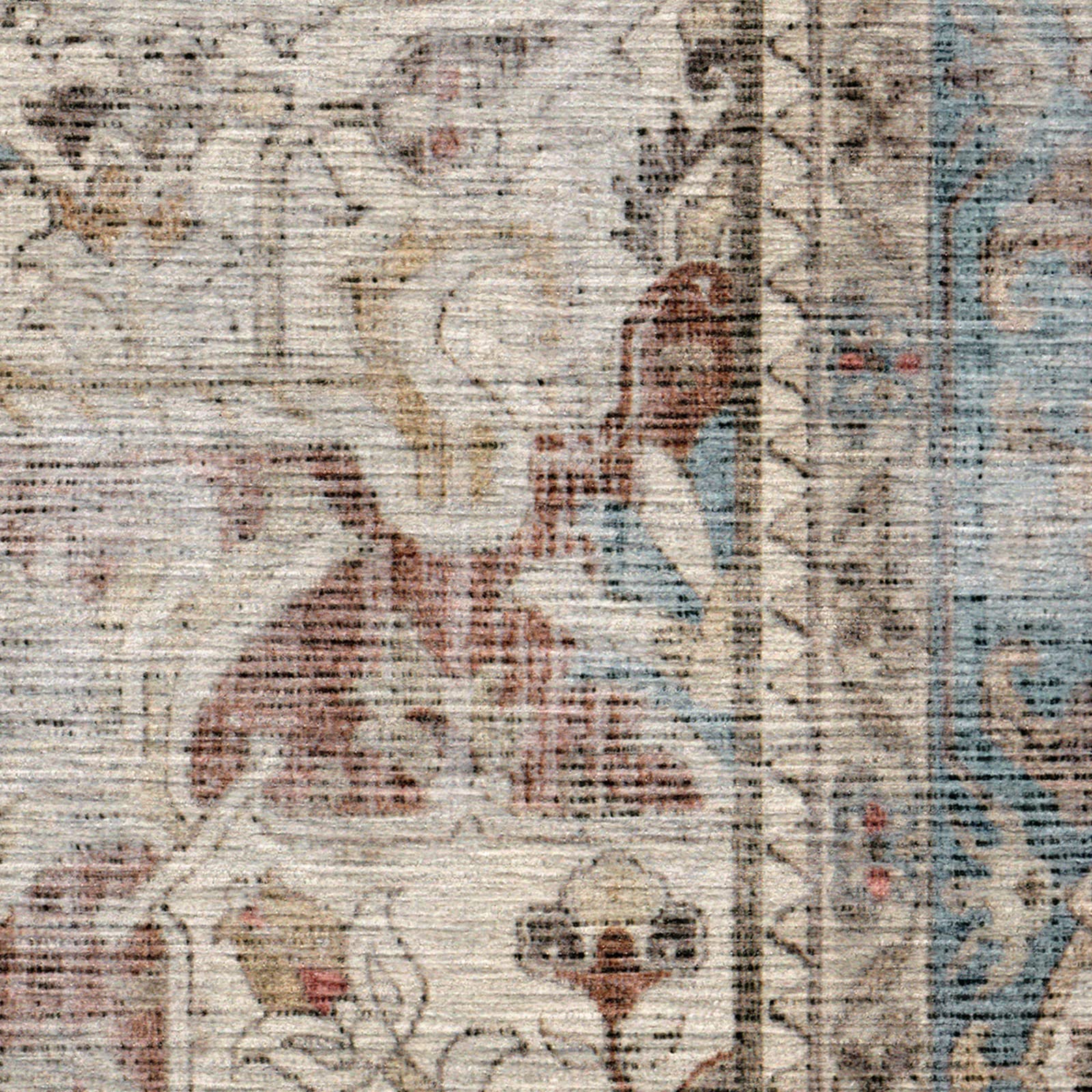 Ruggable Kamran Washable Rug - Perfect Vintage Area Rug For Living Room Bedroom Kitchen - Pet & Child Friendly - Stain & Water R