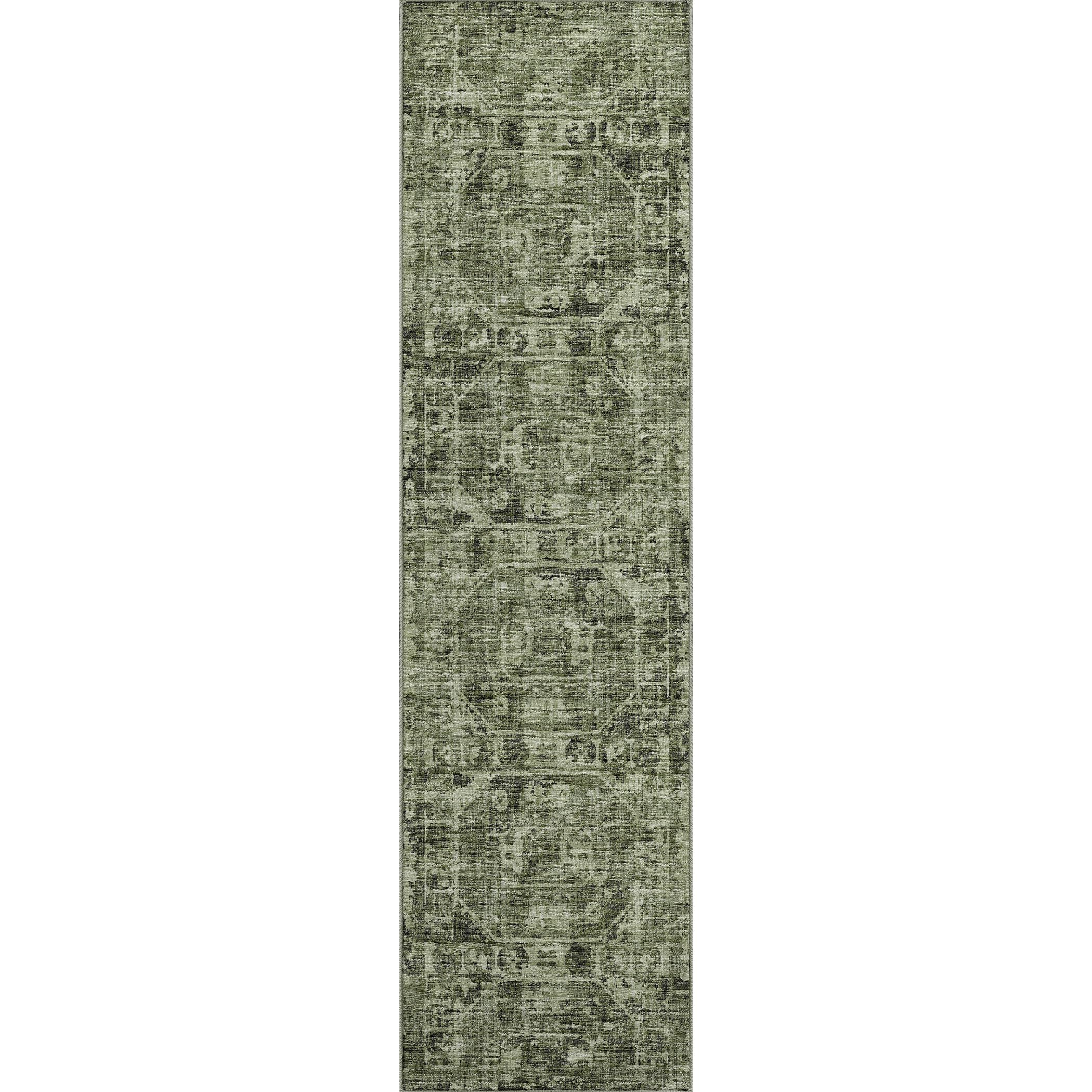 Aberdeen Ab2 Green 2'3" X 7'6" Runner Rug