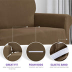 Znsayotx Super Stretch Chair Slipcover Universal Sofa Chair Covers For Living Room Dogs Pet Furniture Protector Spandex Armchair Slipcovers With Anti Slip Foam Sticks (Brown, Chair)