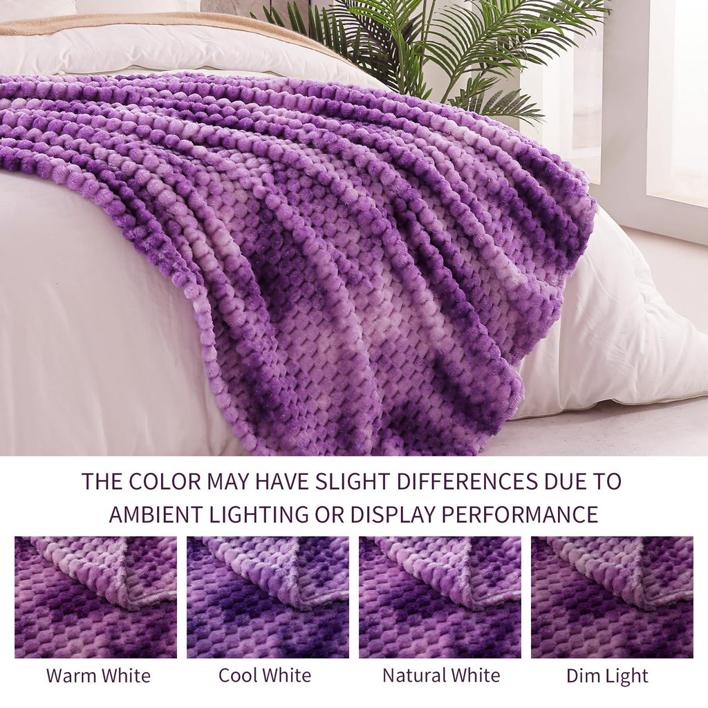 Exclusivo Mezcla Twin Size Soft Fleece Blanket, 90X66 Inches 3D Clouds Stylish Jacquard Velvet Blanket For Bed, Cozy Soft Lightw