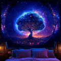 Avinyl Blacklight Tree And Space Tapestry For Bedroom, 60' X 79' Large Black Light Tree Of Life Tapestries For Girl, Fantasy C
