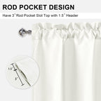 Dwcn Valance Curtains For Living Room, Basement Window Curtains 18 Inch, Kitchen Valance Solid Short Topper, 1 Panel, 52 X 18 In
