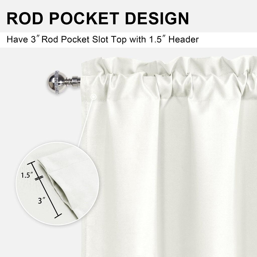Dwcn Valance Curtains For Living Room, Kitchen Valance Solid Short Topper - Room Darkening Curtain Valance, Rod Pocket Bathroom/