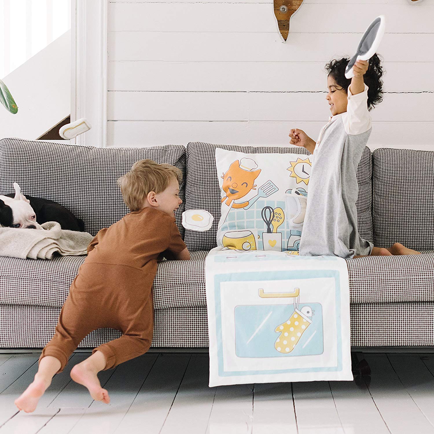 Sago Mini , 2-In-1 Fold Up Pillow Playset, Jinjas Kitchen With Plush Accessories For Toddlers, Multicolor