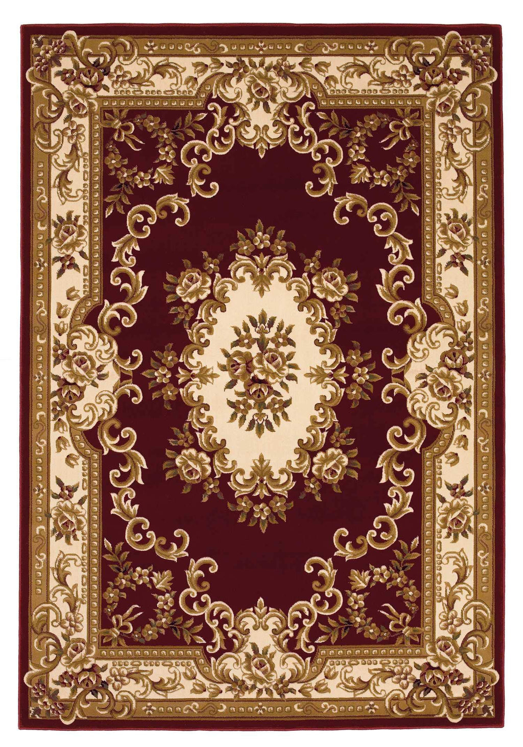 HomeRoots Decor 3'3' x 4'11' Polypropelene Red/Ivory Area Rug
