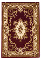 HomeRoots Decor 3'3' x 4'11' Polypropelene Red/Ivory Area Rug
