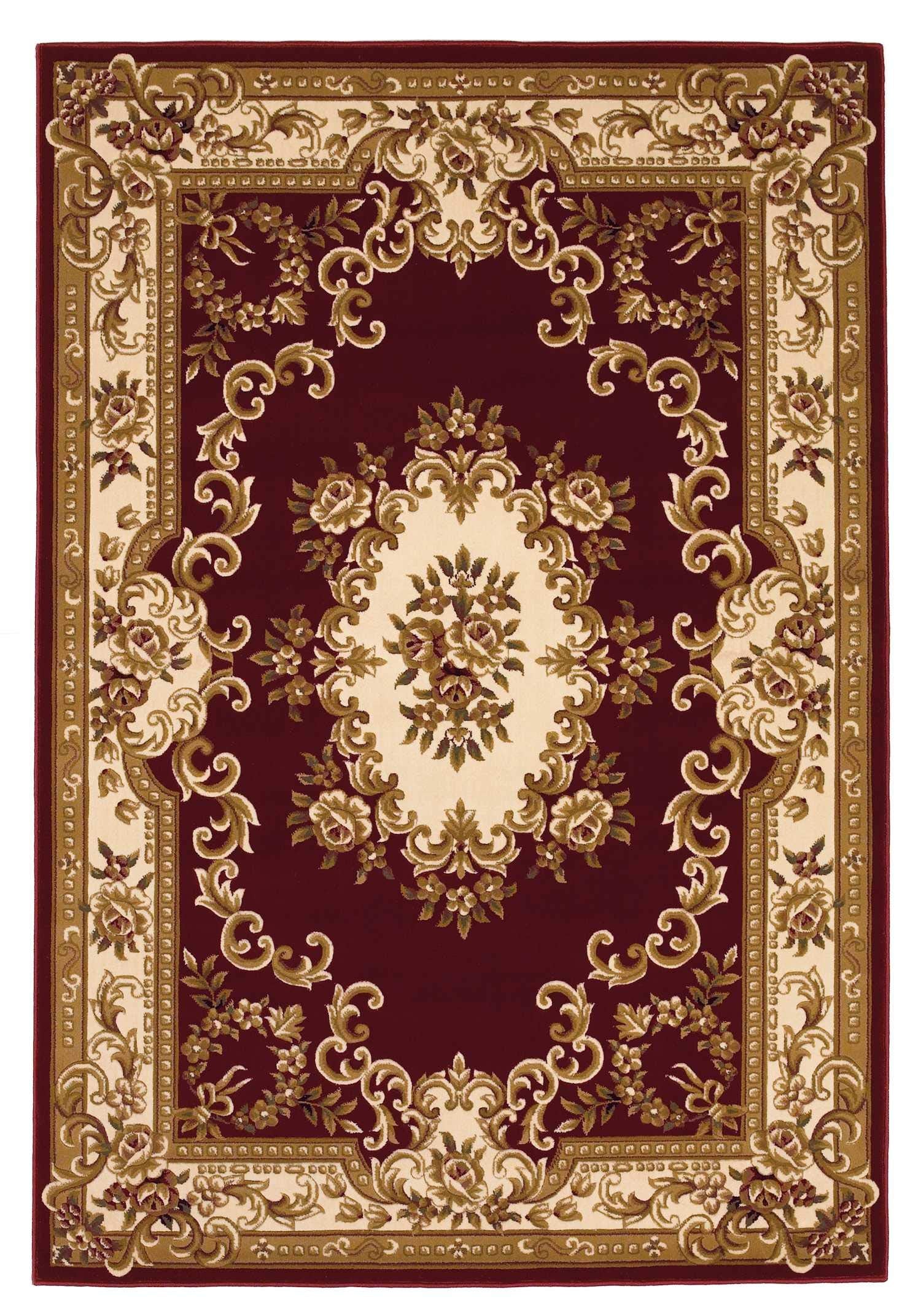 HomeRoots Decor 3'3' x 4'11' Polypropelene Red/Ivory Area Rug