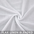 Mrs.Naturall 60" Wide White Curtains, 2 Panels, Semi-Sheer Linen, 60x108" for Living Room, Home Office, Model MN-HFM-CGCL-Pure