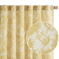 Jinchan Thick Linen Curtains 84 Inches Long Leaf Pattern Curtains For Living Room Bedroom Mustard Yellow Floral Curtains William