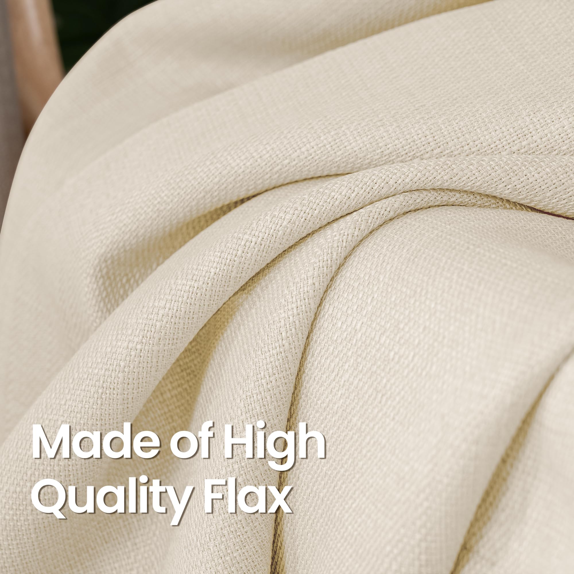 Bgment Natural Faux Linen Curtains For Bedroom, Grommet Thick Linen Semi Sheer Drapes Light Filtering Privacy Window Treatments Curtains For Living Room, Set Of 2 Panels, 52 X 120 Inch, Light Beige