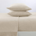 Extra Soft Jersey Knit T-Shirt Queen Cotton Sheet Set  Breathable, Comfortable, And Cozy 4 Pc Oatmeal Sheets Set  All-Season Jer
