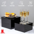 Red Co. Set Of 3 Glossy Black Acrylic Cube Display Nesting Risers With Hollow Bottoms - 2 Pack