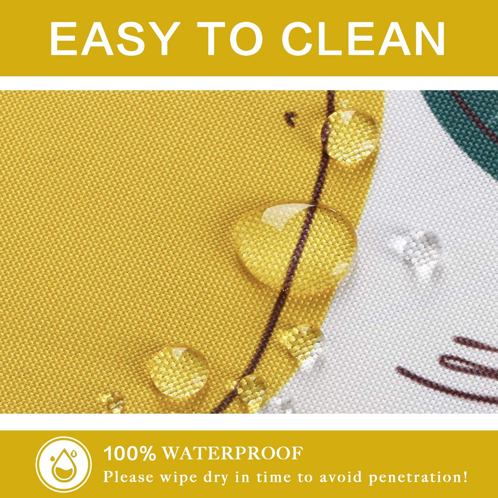 Umineux Outdoor Tablecloth With Umbrella Hole And Zipper, Spring/Summer Waterproof Table Cover For Picnic/Bbq/Garden(60' Round,Lemon)