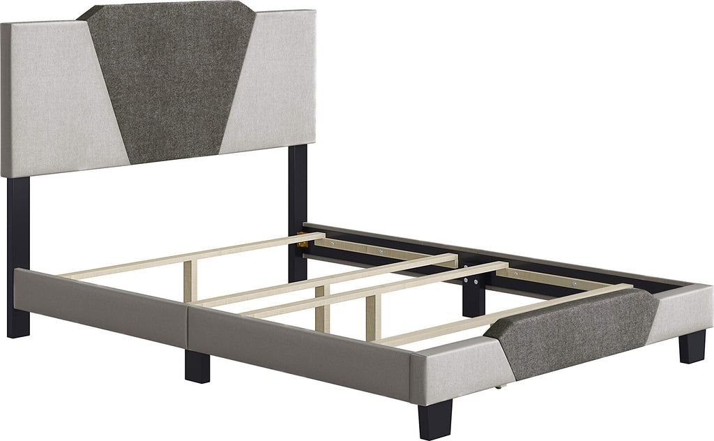 Boyd Sleep Tuscany Upholstered Platform Bed Frame Mattress Foundation With Headboard And Strong Wood Slat Supports: Linen, Brown/Taupe, King