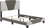 Boyd Sleep Tuscany Upholstered Platform Bed Frame Mattress Foundation With Headboard And Strong Wood Slat Supports: Linen, Brown/Taupe, King