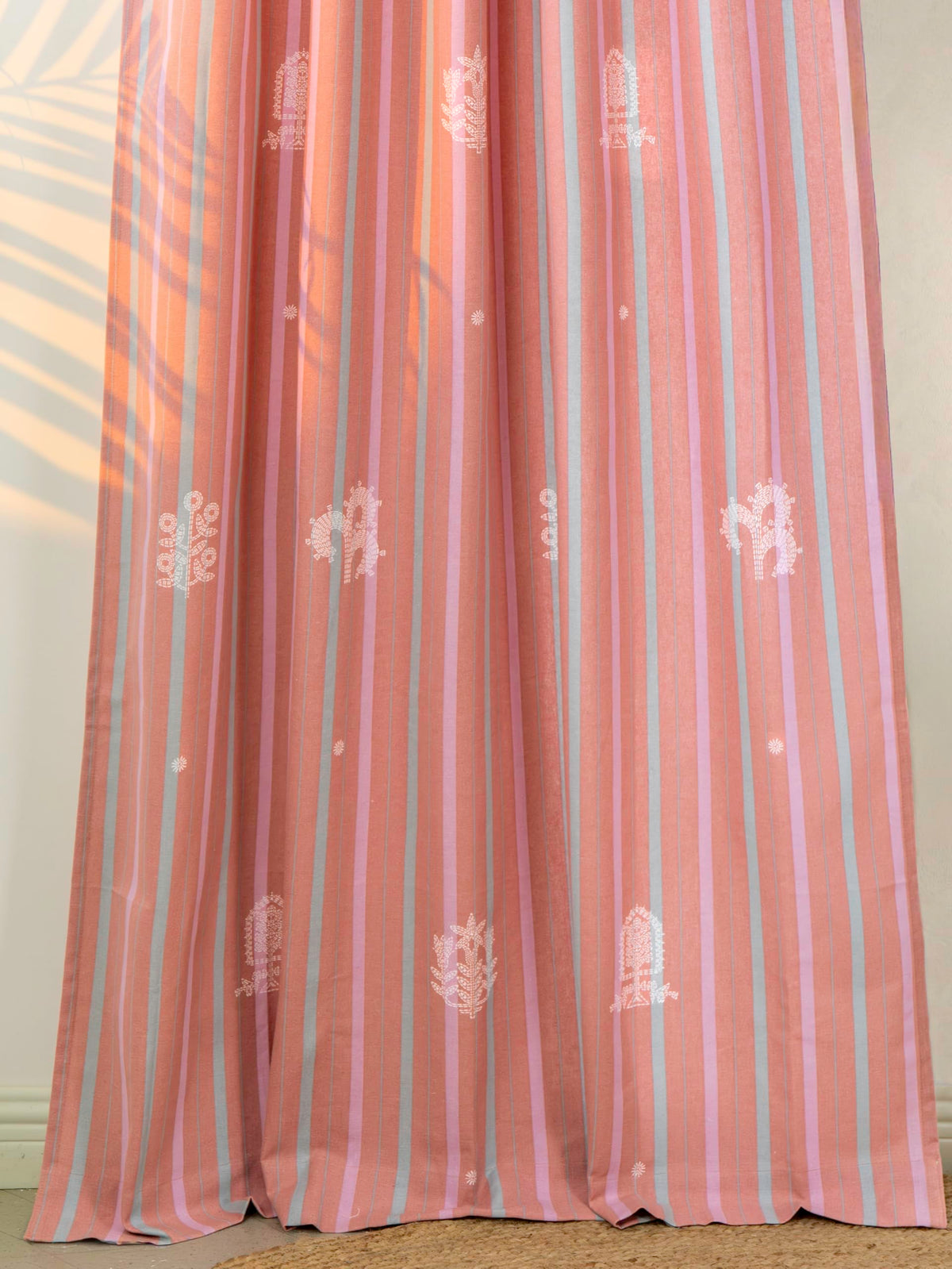 Tranquebar Curtain Co. Window Curtains 5 Feet, 6065% Room Darkening,Pink Rabah, Cotton Curtains for Window, Cotton Curtains 5 F