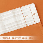 Miulee Orange Back Tab Blackout Curtains 108 Inch Long 2 Panels Set For Living Room Bedroom Privacy, Rod Pocket/Pinch Pleated Fall Extra Long Thermal Insulated Room Darkening Light Blocking Drapes