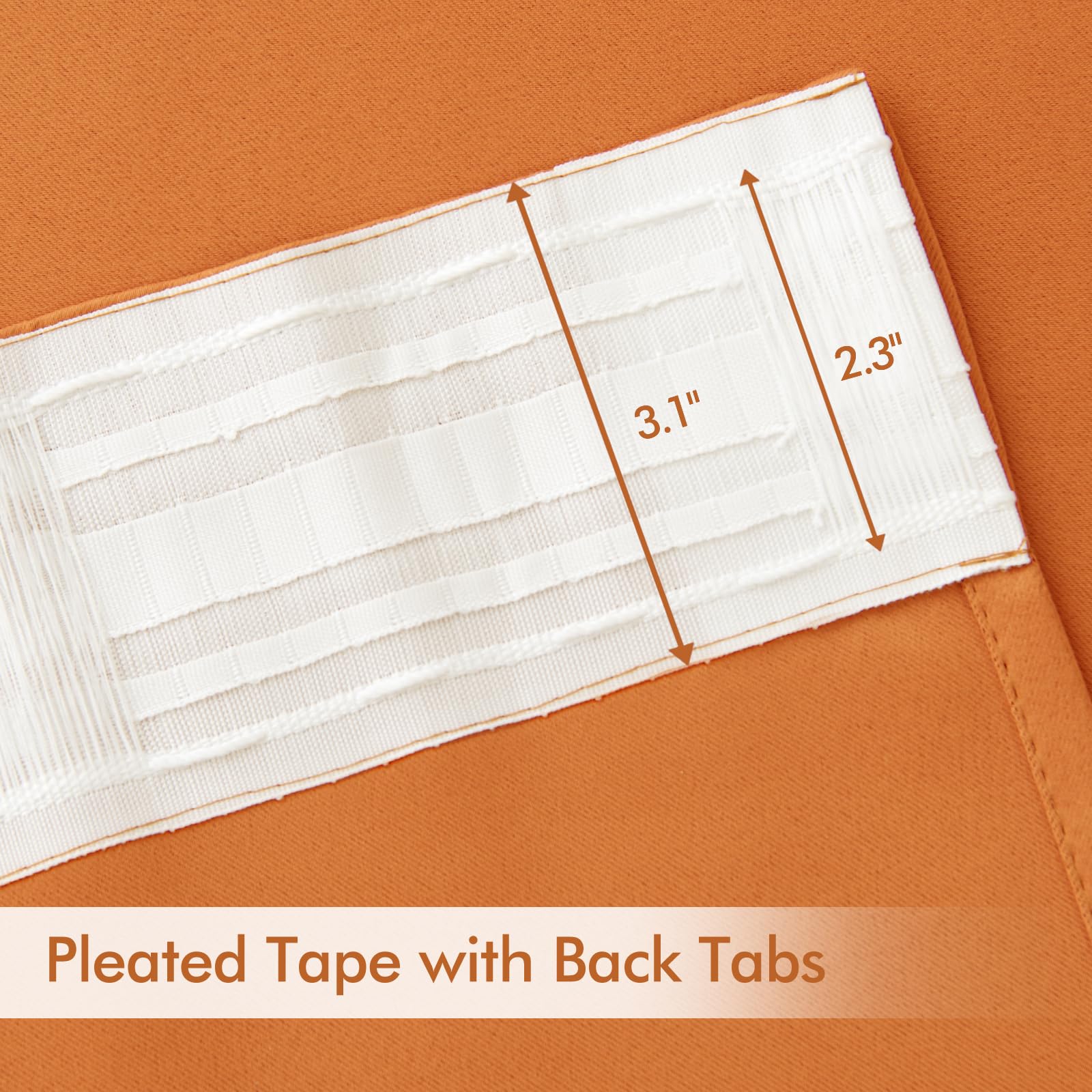 Miulee Orange Back Tab Blackout Curtains 108 Inch Long 2 Panels Set For Living Room Bedroom Privacy, Rod Pocket/Pinch Pleated Fall Extra Long Thermal Insulated Room Darkening Light Blocking Drapes