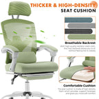 Sweetcrispy Office Computer Desk Chair, Ergonomic High-Back Mesh Rolling Work Swivel Chairs With Wheels, Comfortable Lumbar Support, Comfy Arms For Home, Bedroom, Study, Student, Green