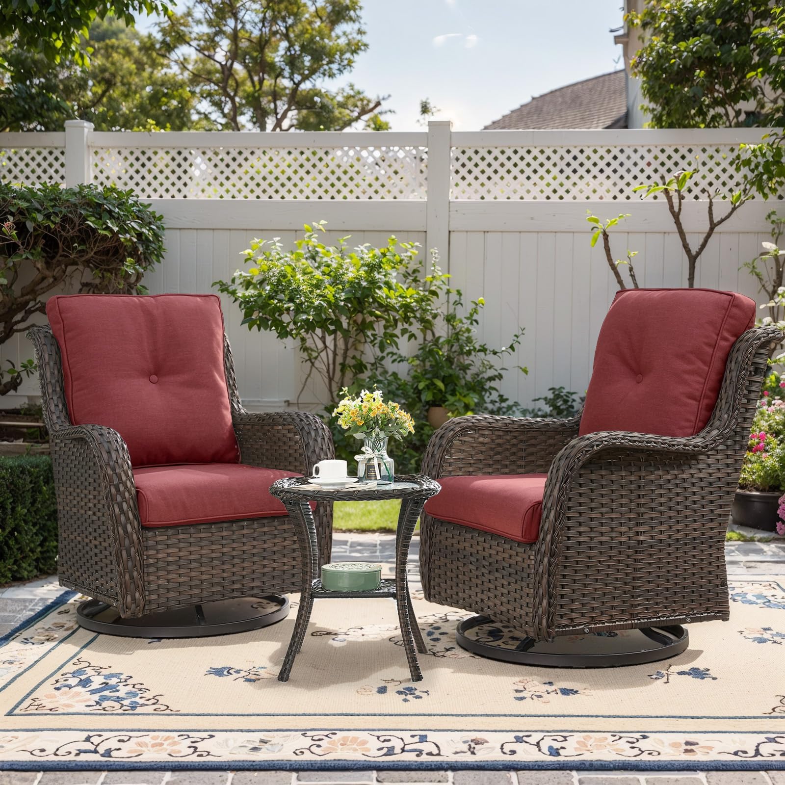 Belord Swivel Rocker Patio Chairs - Thumbnail 2