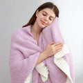 Snuggle Sac Lilac Throw Blanket For Couch, Super Soft Warm Blankets Cozy Knit Fuzzy Lightweight Throws For Sofa, Bed, Living Roo