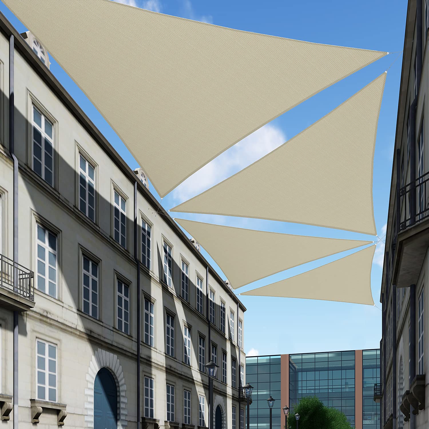 Tang 8' X 8' X 8' Sun Shade Sail Equilateral Triangle Permeable Canopy Uv Block Shade Cloth For Patio Outdoor Backyard Pergola P