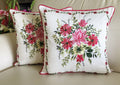 Tara Sparkling Homes Embroidered Cushion Covers 16 X 16 Inches In Cotton Silk, My Fair Lady (Fuchsia Pink, 16 X 16 Inches),250