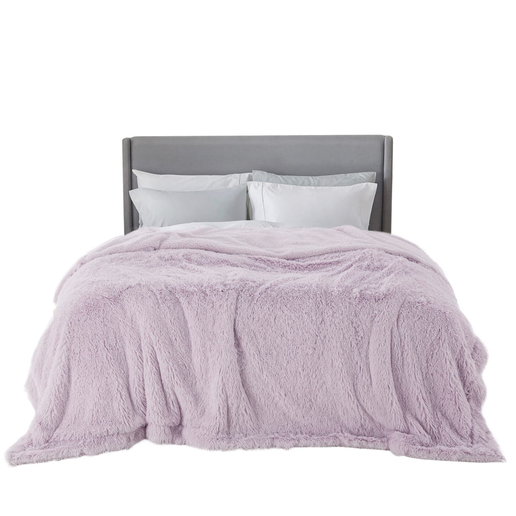 Bedsure Faux Fur King Size Blanket Lavender - Fuzzy, Fluffy, And Shaggy Faux Fur, Soft And Thick Sherpa, Cozy Warm Decorative Gi