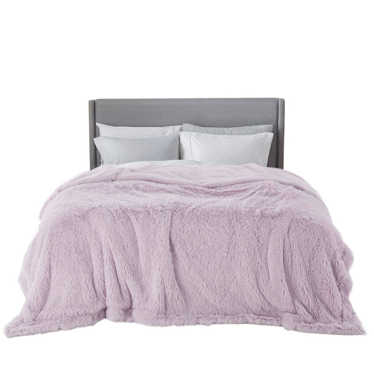 Bedsure Faux Fur King Size Blanket Lavender - Fuzzy, Fluffy, And Shaggy Faux Fur, Soft And Thick Sherpa, Cozy Warm Decorative Gi