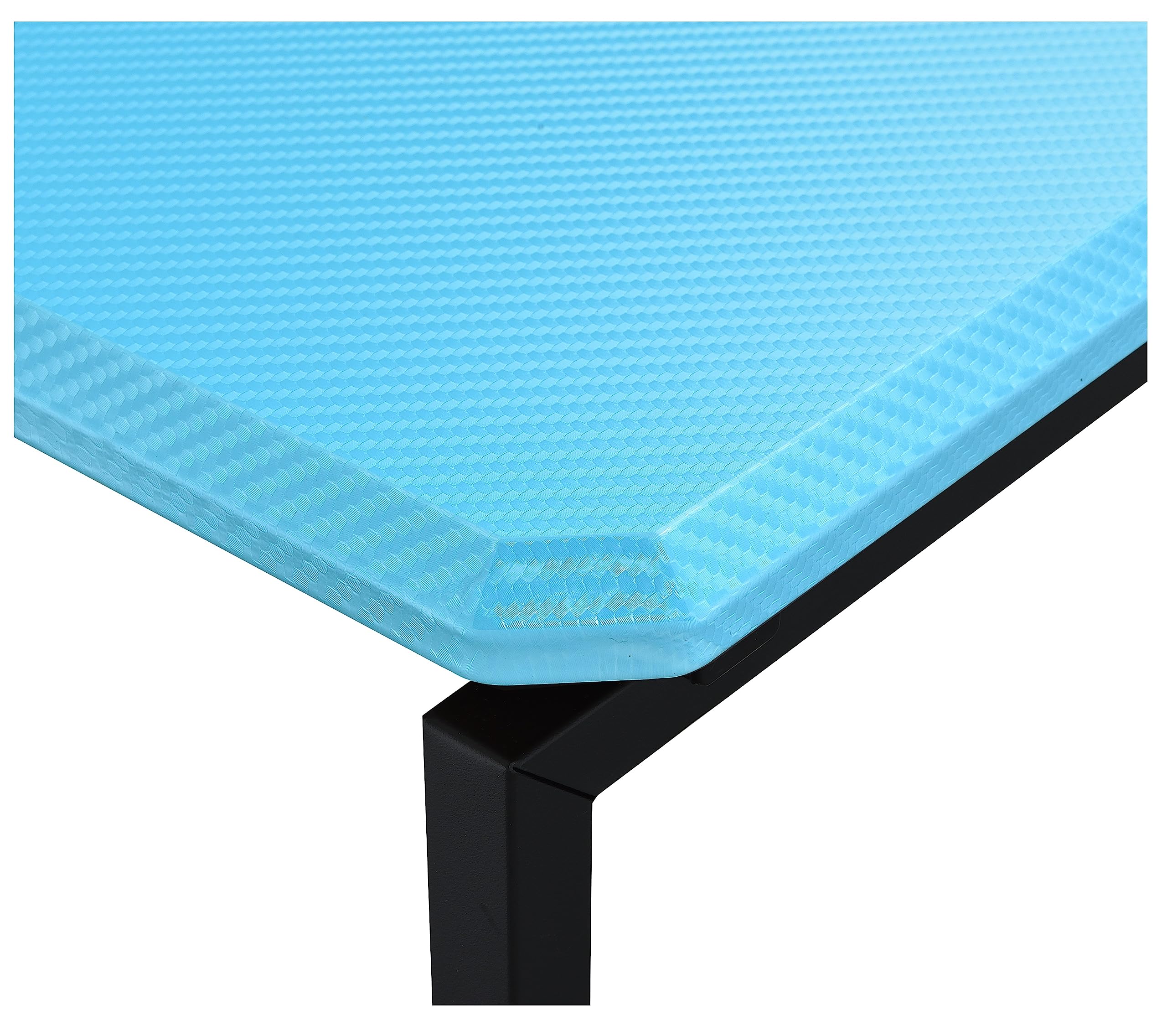 Lilola Home GT 3 Piece Blue Carbon Fiber Wrap Coffee Table and End Table Set