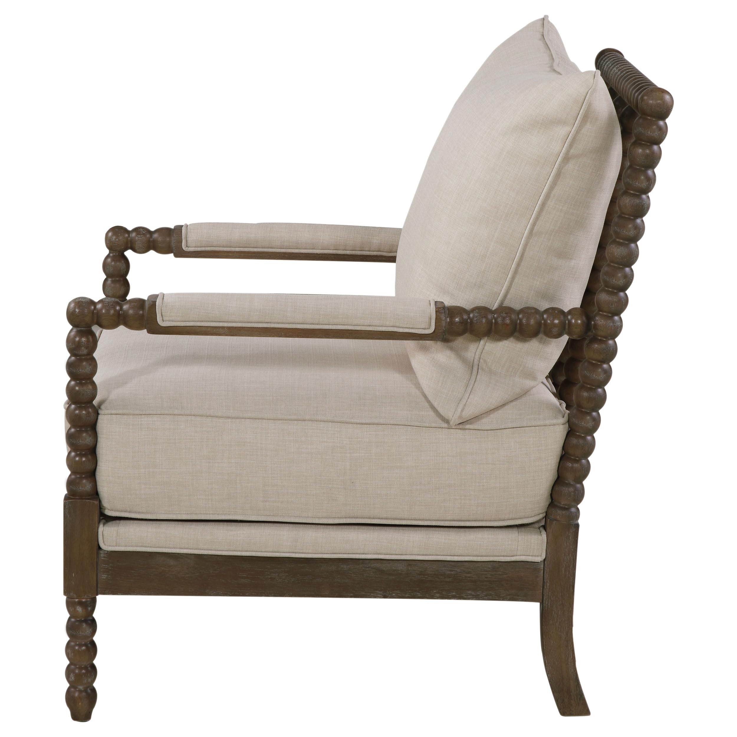 Coaster Home Furnishings Blanchett Cushion Back Accent Chair Beige and Natural