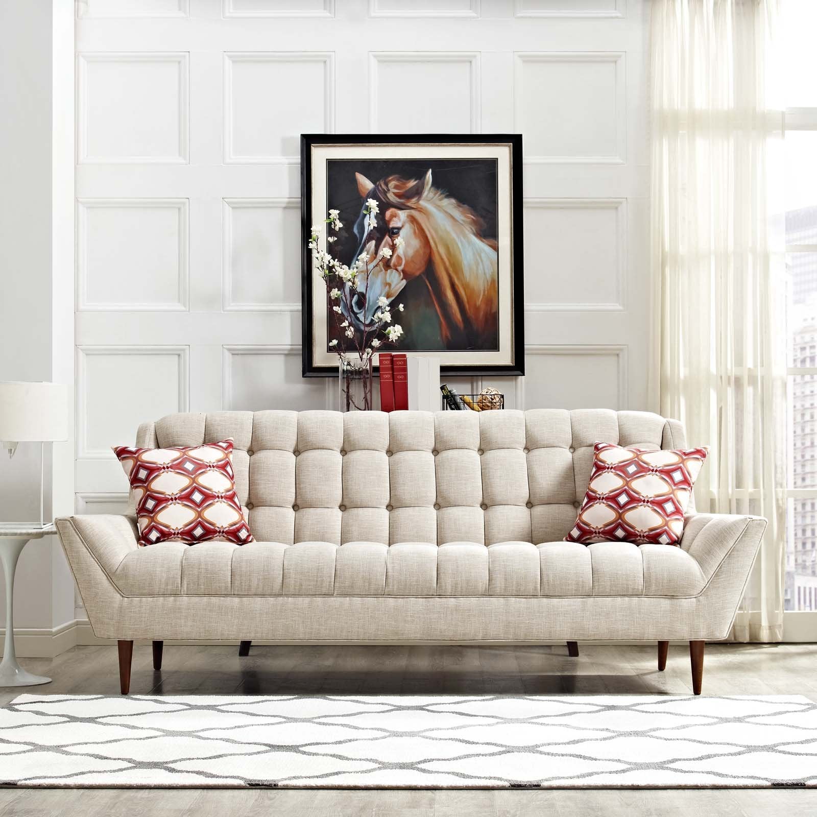 Modway Response Upholstered Fabric, Sofa, Beige