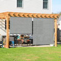 Coarbor Outdoor Roll Up Shades Blinds For Pergola Porch Balcony Deck Roller Shade Screen 5 'W X 14.5 'L Hollow Out Light Grey