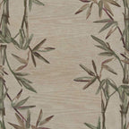 HomeRoots Wool 5'x8' Ivory Hand Tufted Bordered Bamboo Indoor Area Rug