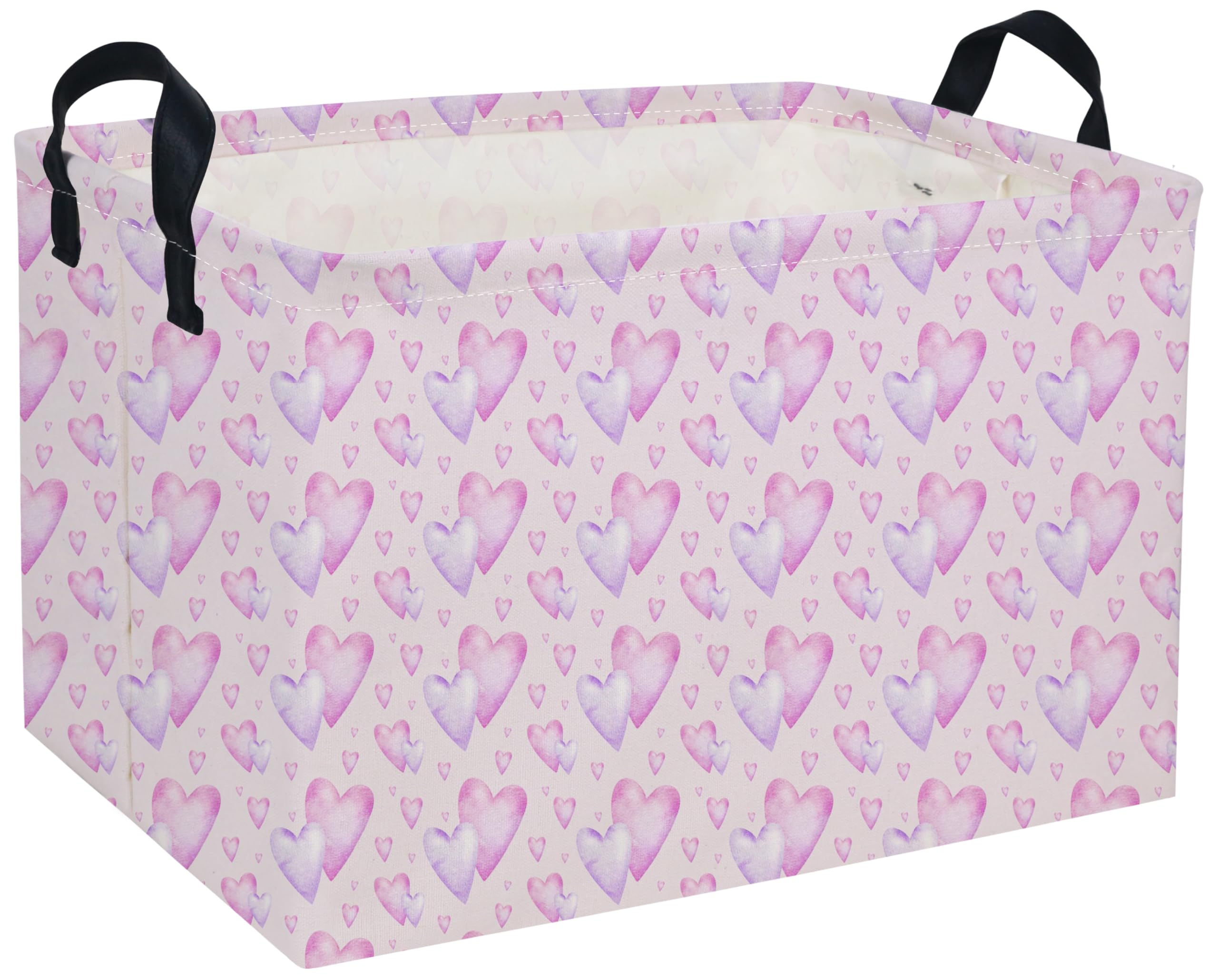 DDBASKET Rectangular Kids Baskets,Heart Basket,Cute Baskets Kids Storage Bin Baby Toy Organizer Box Love Room Decor for Home(Lov