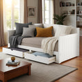 Alaterre Furniture Harmony Twin to King Daybed with Pop Up Trundle Bed - Solid Wood Twin Day Bed with 2 Pull-Out Storage Drawers