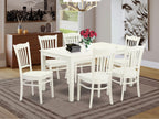 East West Furniture Cagr7-Lwh-W 7 Piece Dining Room Furniture Set Consist Of A Rectangle Dining Table And 6 Wood Seat Chairs, 36X60 Inch, Linen White