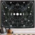 Zodiac Astrology Witchy Tapestry, Black White Constellation Tapestry For Wall Hanging Decor, Stars Space Psychedelic Bedroom Aes