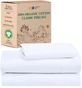 California Design Den Twin Xl Sheets Set, Deep Pockets 100% Organic Cotton Sheets, Percale Sheets, Gots Certified, Soft, Crisp & Cooling Sheets, Xl Twin Sheets, White Sheets For Dorm, Hospitals