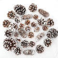 Whaline 43pcs Christmas Pine Cones Natural Snow Pinecones Xmas Tree Ornament Garland Wreath DIY Crafts Decorations for DIY Craft