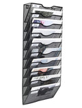 Pag Hanging Wall File Holder Organizer Mail Sorter Literature Rack For Office, 10 Pockets, Black