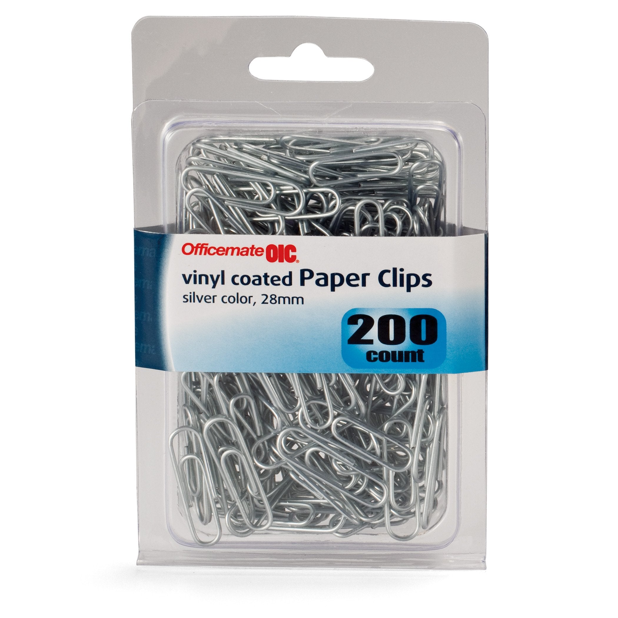Officemate Standard #2 Vinyl Coated Paper Clips, Translucent Silver, 200 In Pack (97214)