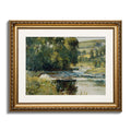 ARPEOTCY Vintage Gold Framed Wall Art, 13x16 inch Nature Streamside Retro Paintings, Canvas Prints Artwork with Antique Frame, V