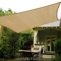 Shade&Beyond 10'X10' Sun Shade Sails Curved Canopy Square Sand 185Gsm Shade Sail Permeable For Patio Deck Yard Backyard, (We Mak