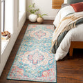 Livabliss Romaine Vintage Medallion Runner Area Rug, 27 x 76, Sky Blue